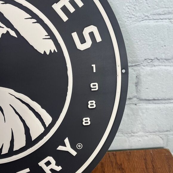 Deschutes Brewery Black & White Logo Beer Sign 12” Diameter -excellent condition - Picture 2 of 4